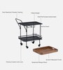 Iha Metal Bar Trolley In Black Colour