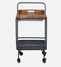 Iha Metal Bar Trolley In Black Colour