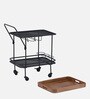 Iha Metal Bar Trolley In Black Colour
