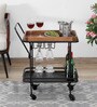 Iha Metal Bar Trolley In Black Colour