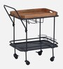 Iha Metal Bar Trolley In Black Colour