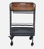 Iha Metal Bar Trolley In Black Colour