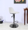 Bar Stool with Chrome Base in White Colour