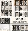 Minimalist Wall Art Framed Set of 9