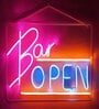 Bar Open  (W 17 x H 10) Acyrlic & Silicone LED Neon Light (Warm White & Yellow)