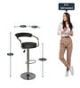 Bar Stool with Foot Rest in Black Colour