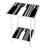 Bar Print End Table in White Colour
