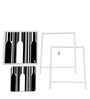 Bar Print End Table in White Colour
