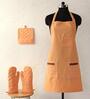 Barbecue Orange Cotton (Set of 4) Kitchen Set