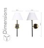 Barbour Single Light Wall Fitting In Black & Brass Finish Metal With White Cotton Shade