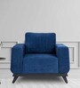 Wakefit Barcelona Fabric 1 Seater Sofa in Cobalt Blue Colour