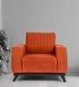 Wakefit Barcelona Fabric 1 Seater Sofa in Terracotta Colour