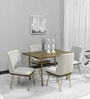 Barcelona Solid Wood 4 Seater Dining Set in American Walnut Finish