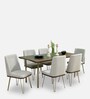 Barcelona Solid Wood 6 Seater Dining Set in American Walnut Finish