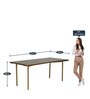 Barcelona Solid Wood 6 Seater Dining Set in American Walnut Finish