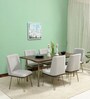 Barcelona Solid Wood 6 Seater Dining Set in American Walnut Finish