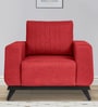 Wakefit Barcelona Fabric 1 Seater Sofa in Omega Red Colour