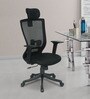 Barcelona High Back Ergonomic Chair with Headrest in Black Colour