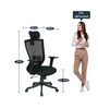 Barcelona High Back Ergonomic Chair with Headrest in Black Colour