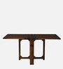 Barcelona Solid Wood 6 Seater Foldable Dining Table in Scratch Resistant Provincial Teak Finish