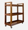 Barco Solid Wood Bar Trolley in Walnut Finish
