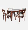 Bardu Sheesham Wood 4 Seater Dining Set in Provincial Teak Finish