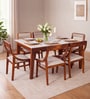 Bardu Sheesham Wood 6 Seater Dining Set in Honey Oak Finish
