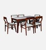 Bardu Sheesham Wood 6 Seater Dining Set in Provincial Teak Finish