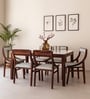 Bardu Sheesham Wood 6 Seater Dining Set in Provincial Teak Finish