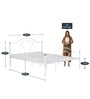Metallika Metal Queen Size Bed in Ivory Finish