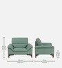 Bario Leatherette 1 Seater Sofa In Sage Green Colour