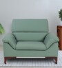 Bario Leatherette 1 Seater Sofa In Sage Green Colour