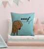 Canvas Cushion with Barking Dog Print