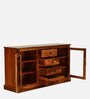 Barkston Sheesham Wood Crockery Unit In Honey Oak Finish