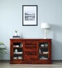Barkston Sheesham Wood Crockery Unit In Honey Oak Finish