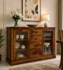 Barkston Sheesham Wood Crockery Unit In Provincial Teak Finish