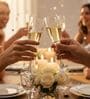 Barone 190 ml Tulip Glass Set of 4 Elegant and Stylish Long Stem Champagne Flutes | Crystal Champagne Premium Glass, Unique Wine Glass