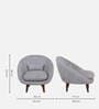 Barret Fabric 1 Seater Sofa In Grey Color