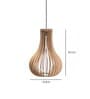 Oval Barua Black Wooden Hanging Light