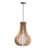 Oval Barua Black Wooden Hanging Light
