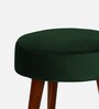 Basal Velvet Seating Stool In Green Colour