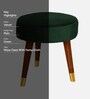 Basal Velvet Seating Stool In Green Colour