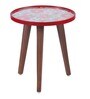 Basant Solid Wood Nest of Tables in Blue & Red Finish (Set Of 2)