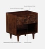 Basel Sheesham Wood Bedside Table in Scratch Resistant Provincial Teak Finish With Drawer