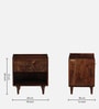 Basel Sheesham Wood Bedside Table in Scratch Resistant Provincial Teak Finish With Drawer