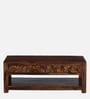 Basel Sheesham Wood Coffee Table in Scratch Resistant Provincial Teak Finish With 2 Drawers