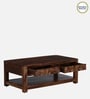 Basel Sheesham Wood Coffee Table in Scratch Resistant Provincial Teak Finish With 2 Drawers