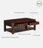 Basel Sheesham Wood Coffee Table in Scratch Resistant Provincial Teak Finish With 2 Drawers