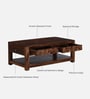 Basel Sheesham Wood Coffee Table in Scratch Resistant Provincial Teak Finish With 2 Drawers
