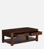 Basel Sheesham Wood Coffee Table in Scratch Resistant Provincial Teak Finish With 2 Drawers